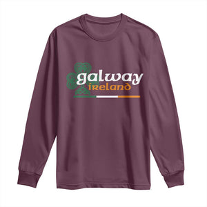 Galway Ireland Long Sleeve Shirt Irish City Souvenir St Patricks Day Celtic Shamrock TS11 Maroon Print Your Wear