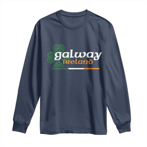 Galway Ireland Long Sleeve Shirt Irish City Souvenir St Patricks Day Celtic Shamrock TS11 Navy Print Your Wear