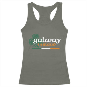 Galway Ireland Racerback Tank Top Irish City Souvenir St Patricks Day Celtic Shamrock TS11 Military Green Print Your Wear