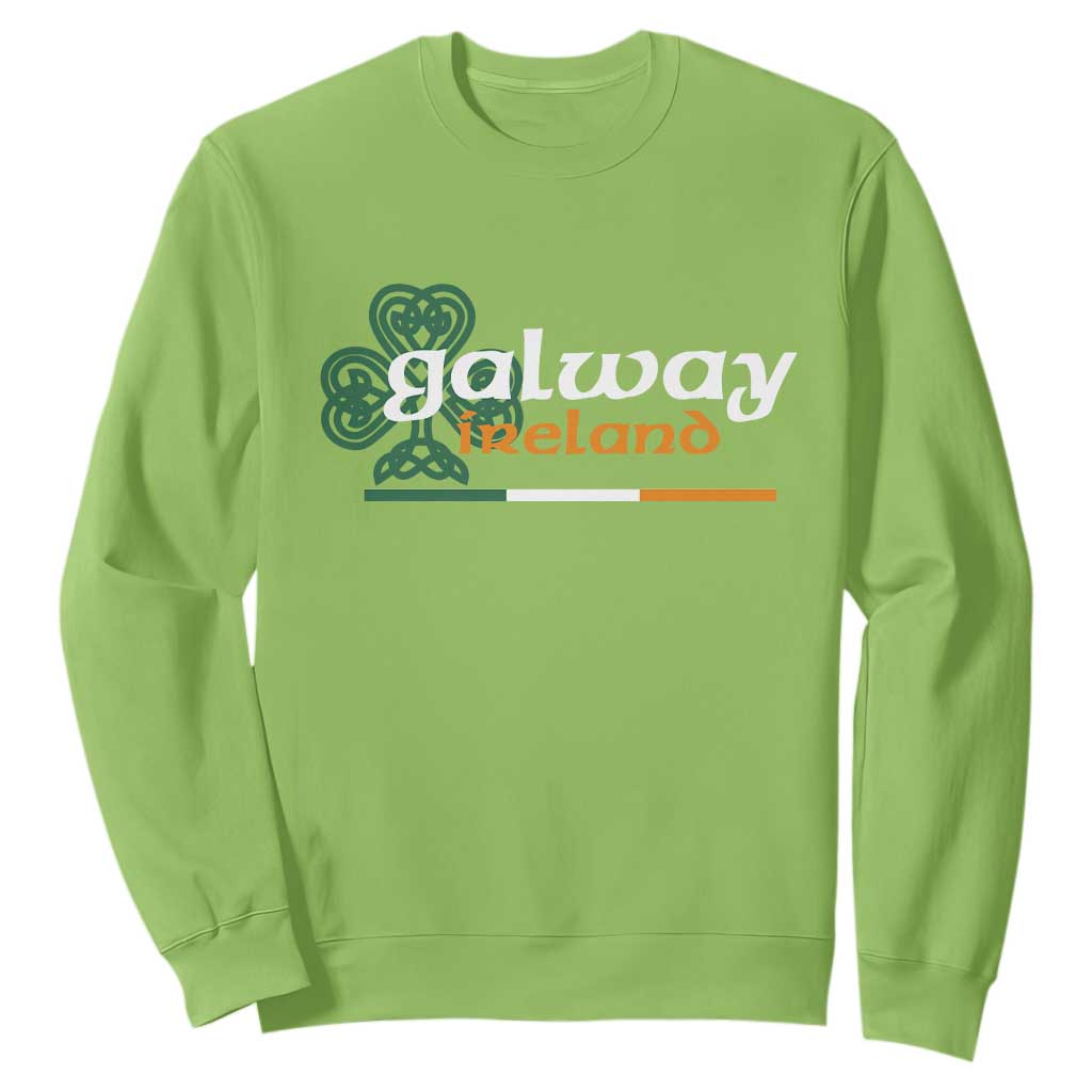 Galway Ireland Sweatshirt Irish City Souvenir St Patricks Day Celtic Shamrock TS11 Lime Print Your Wear