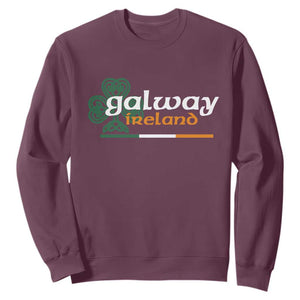 Galway Ireland Sweatshirt Irish City Souvenir St Patricks Day Celtic Shamrock TS11 Maroon Print Your Wear