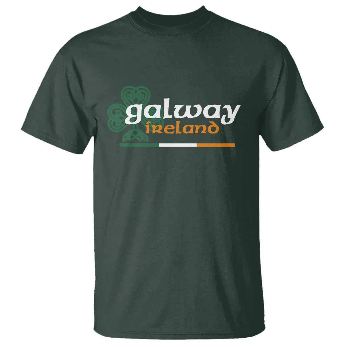 Galway Ireland T Shirt Irish City Souvenir St Patricks Day Celtic Shamrock TS11 Dark Forest Green Print Your Wear