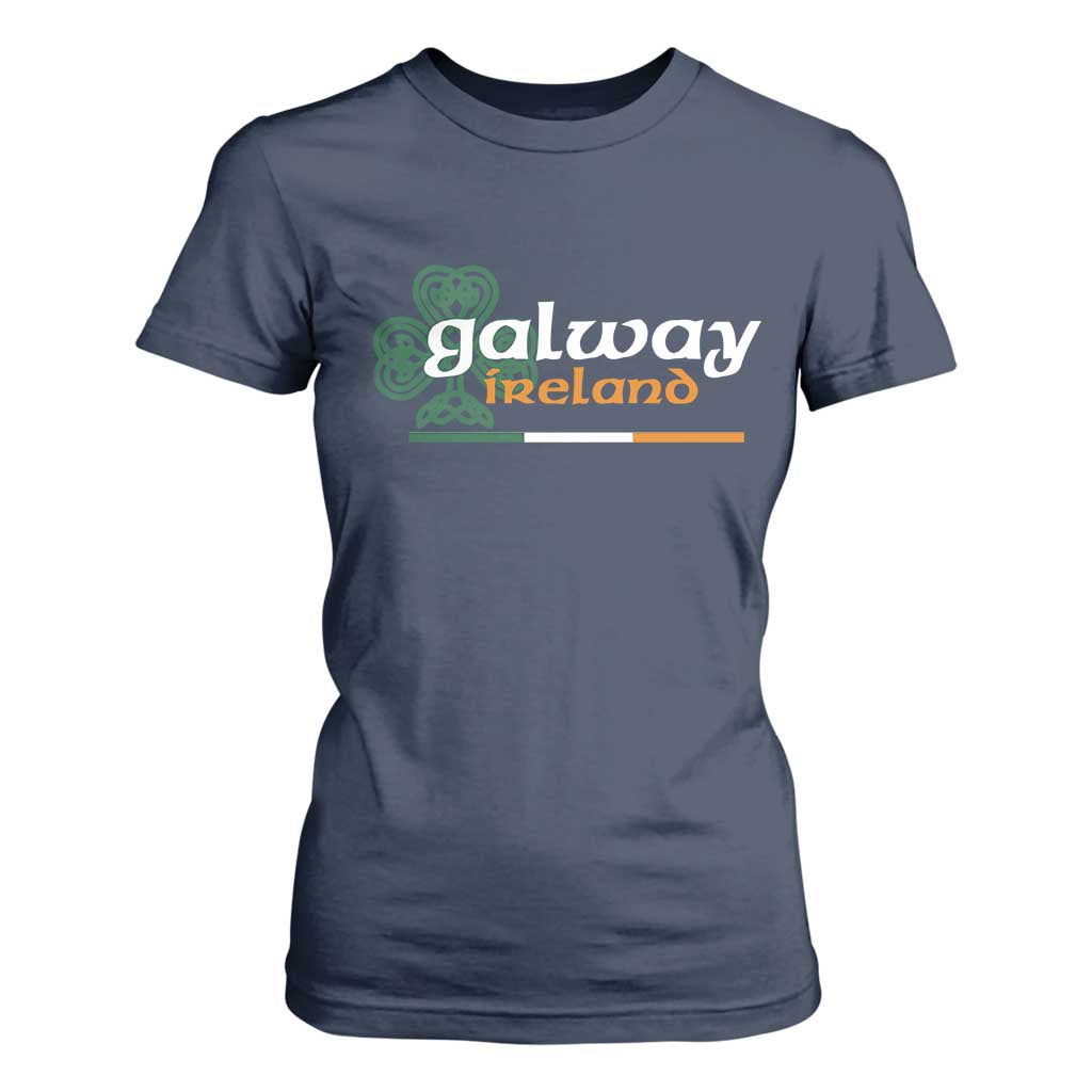 Galway Ireland T Shirt For Women Irish City Souvenir St Patricks Day Celtic Shamrock TS11 Navy Print Your Wear