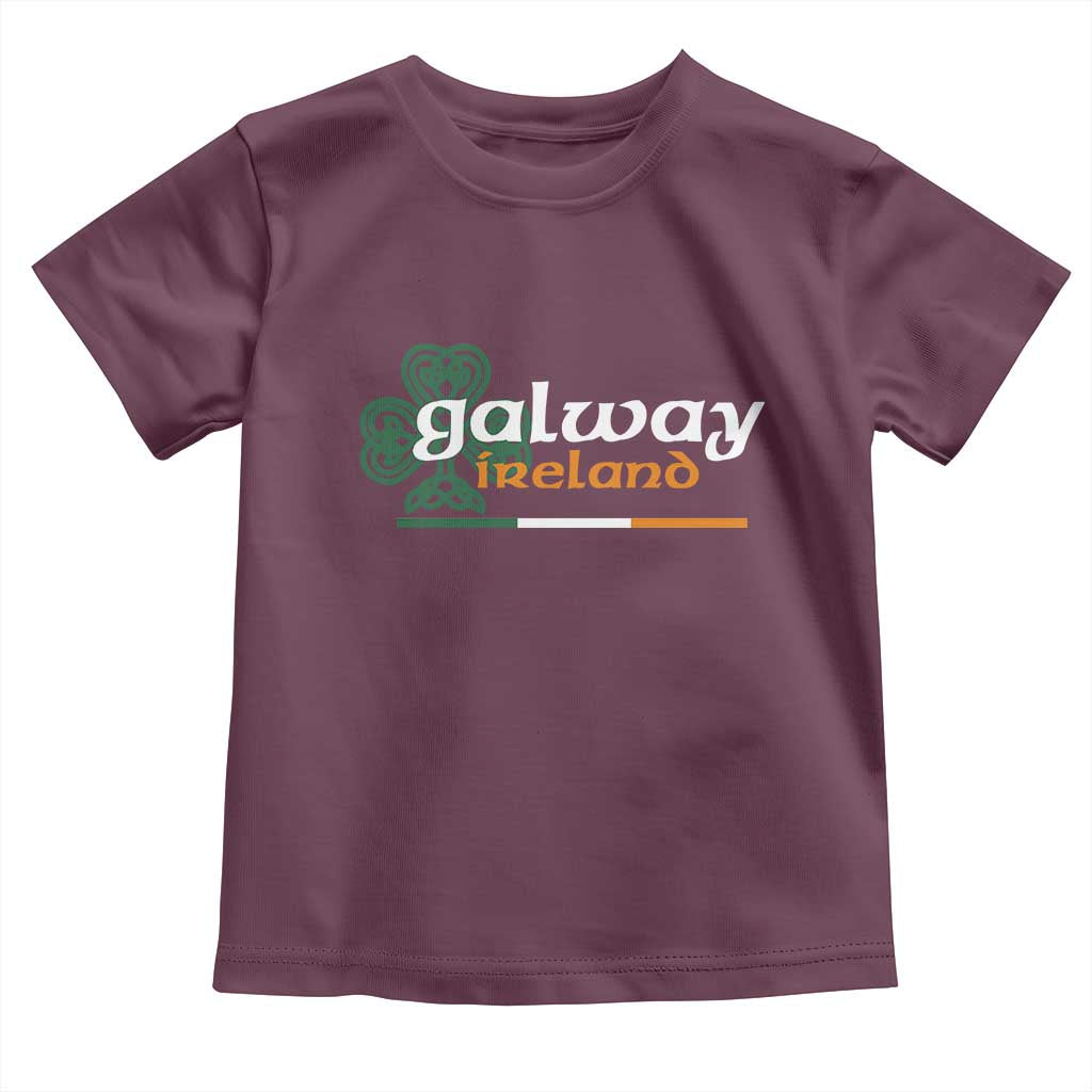 Galway Ireland Toddler T Shirt Irish City Souvenir St Patricks Day Celtic Shamrock TS11 Maroon Print Your Wear