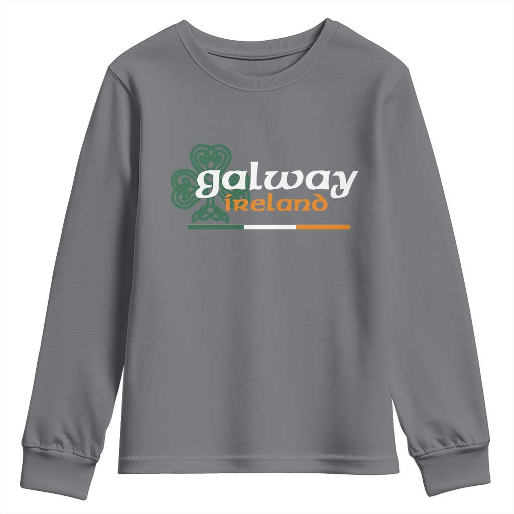 Galway Ireland Youth Sweatshirt Irish City Souvenir St Patricks Day Celtic Shamrock TS11 Charcoal Print Your Wear