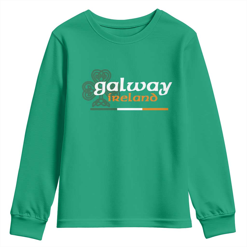 Galway Ireland Youth Sweatshirt Irish City Souvenir St Patricks Day Celtic Shamrock TS11 Irish Green Print Your Wear