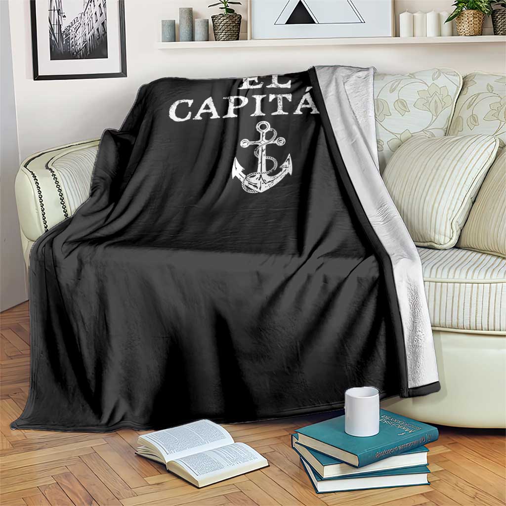 El Capitan Throw Blanket Funny Boat Captain Vintage Anchor TS11 Print Your Wear