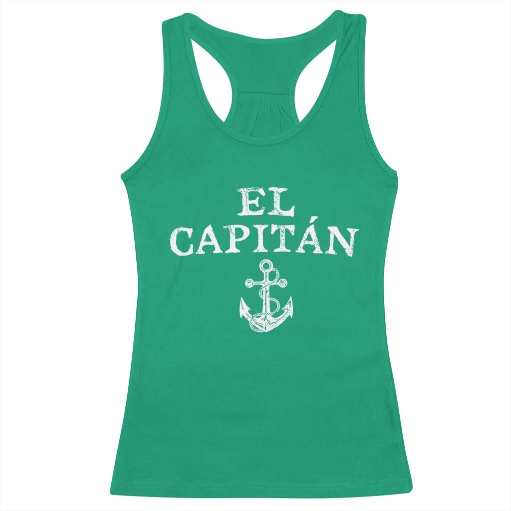 El Capitan Racerback Tank Top Funny Boat Captain Vintage Anchor TS11 Irish Green Print Your Wear