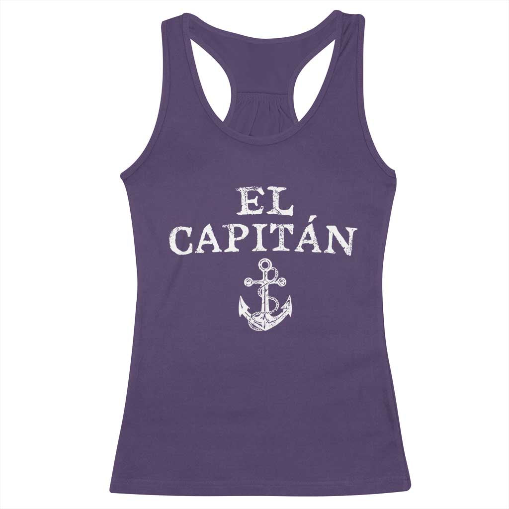 El Capitan Racerback Tank Top Funny Boat Captain Vintage Anchor TS11 Purple Print Your Wear