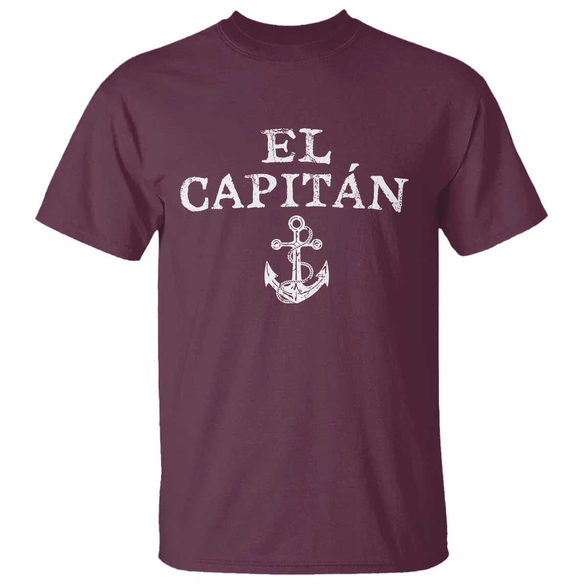 El Capitan T Shirt Funny Boat Captain Vintage Anchor TS11 Maroon Print Your Wear