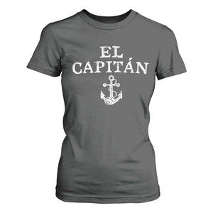 El Capitan T Shirt For Women Funny Boat Captain Vintage Anchor TS11 Dark Heather Print Your Wear