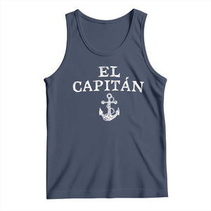 El Capitan Tank Top Funny Boat Captain Vintage Anchor TS11 Navy Print Your Wear