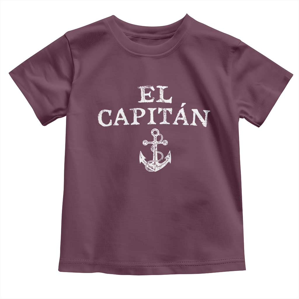 El Capitan Toddler T Shirt Funny Boat Captain Vintage Anchor TS11 Maroon Print Your Wear