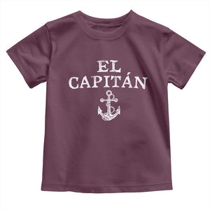 El Capitan Toddler T Shirt Funny Boat Captain Vintage Anchor TS11 Maroon Print Your Wear