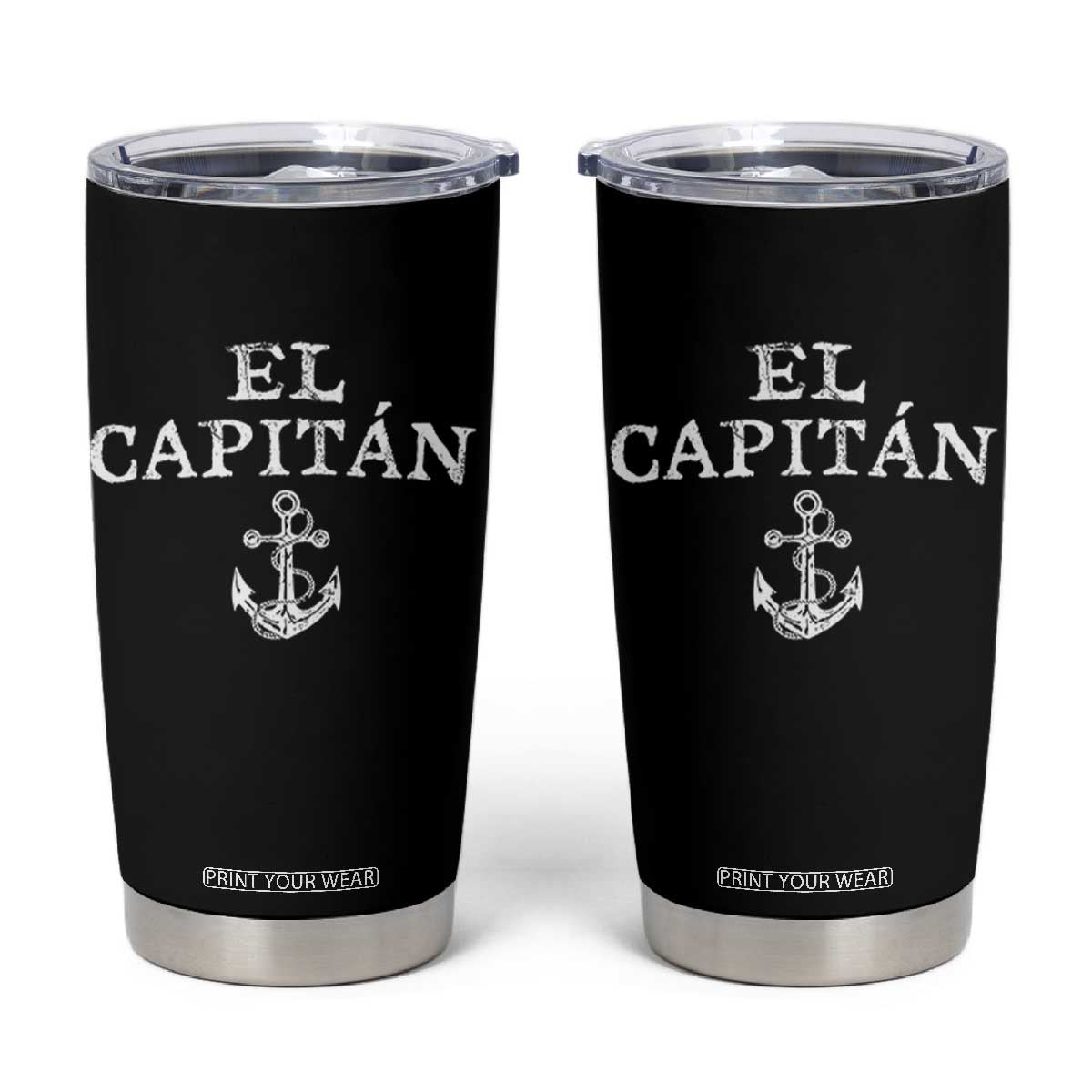 El Capitan Tumbler Cup Funny Boat Captain Vintage Anchor TS11 Black Print Your Wear