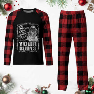 Show Me Your Bouys Plaid Pajama Set Funny Pontoon Boat Captain TS11 Buffalo Plaid Print Your Wear