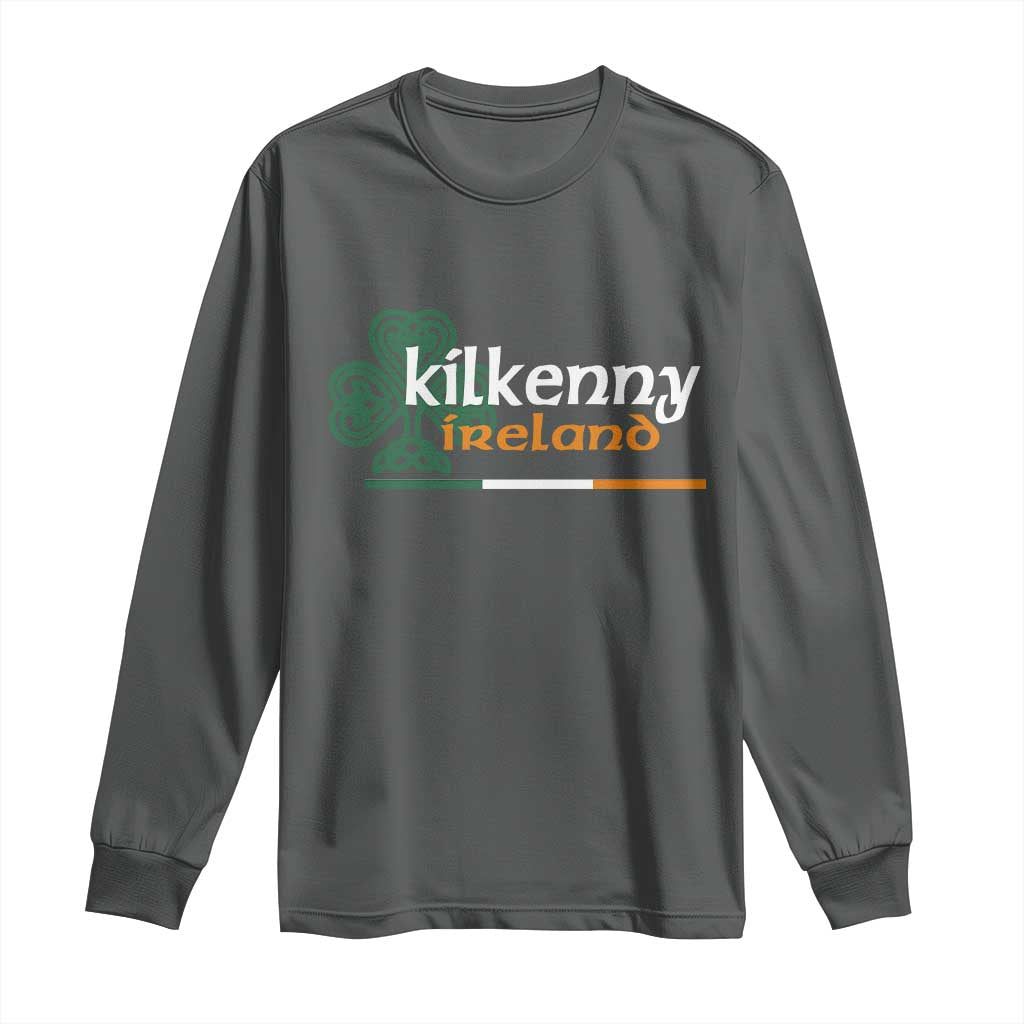 Kilkenny Ireland Long Sleeve Shirt Irish City Souvenir St Patricks Day Celtic Shamrock TS11 Dark Heather Print Your Wear