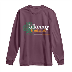 Kilkenny Ireland Long Sleeve Shirt Irish City Souvenir St Patricks Day Celtic Shamrock TS11 Maroon Print Your Wear