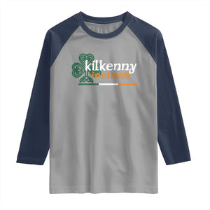 Kilkenny Ireland Raglan Shirt Irish City Souvenir St Patricks Day Celtic Shamrock TS11 Sport Gray Navy Print Your Wear
