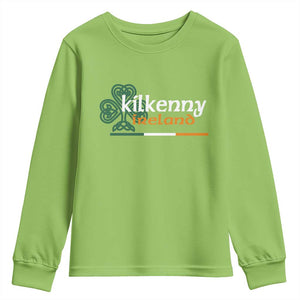 Kilkenny Ireland Youth Sweatshirt Irish City Souvenir St Patricks Day Celtic Shamrock TS11 Lime Print Your Wear