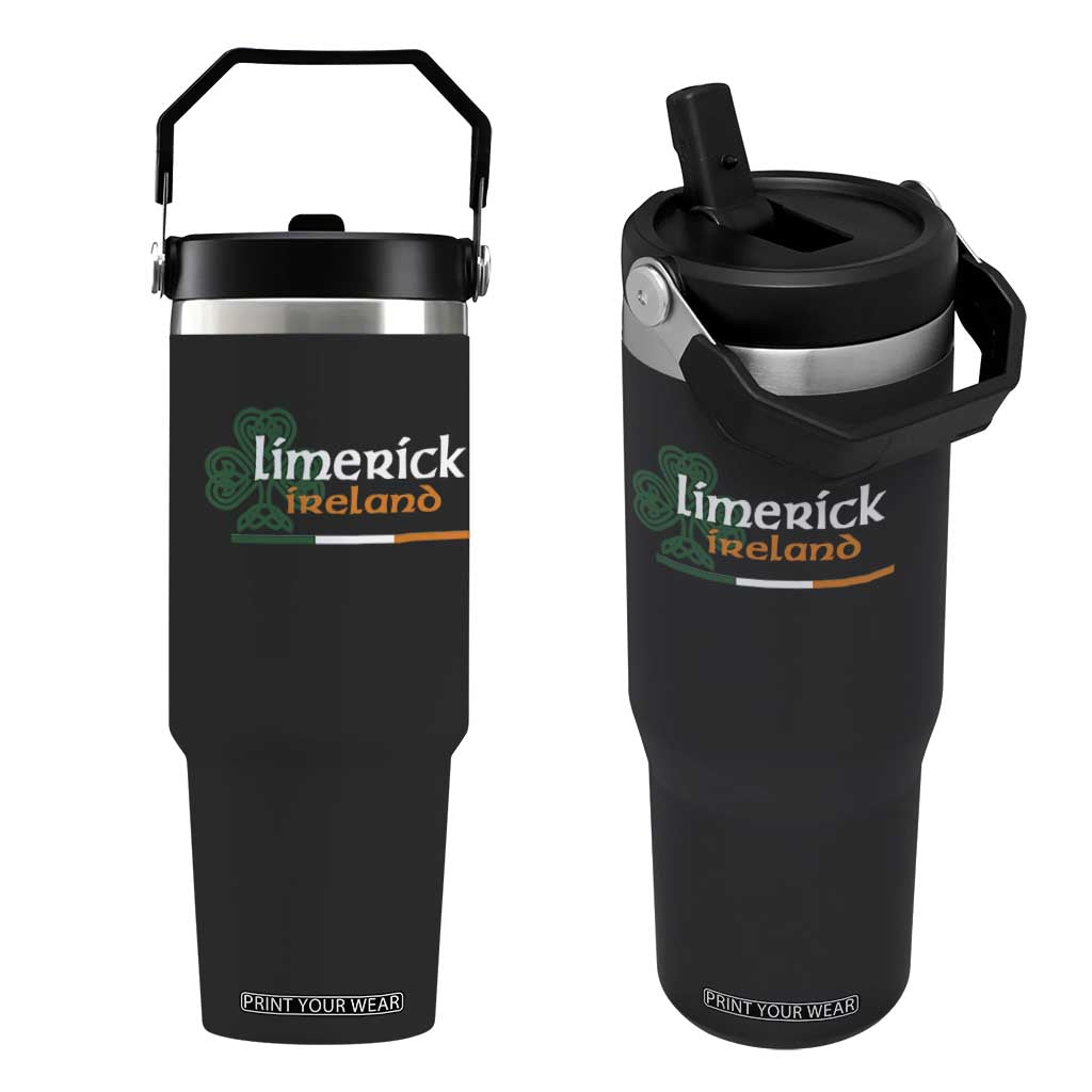 Limerick Ireland Flip Straw Tumbler Irish City Souvenir St Patricks Day Celtic Shamrock TS11 One Size: 30 oz Black Print Your Wear