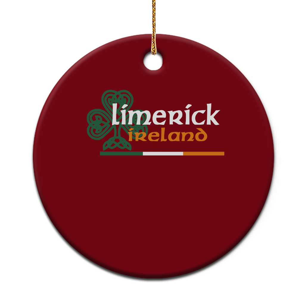 Limerick Ireland Ceramic Ornament Irish City Souvenir St Patricks Day Celtic Shamrock TS11 1pc Red Print Your Wear