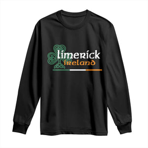 Limerick Ireland Long Sleeve Shirt Irish City Souvenir St Patricks Day Celtic Shamrock TS11 Black Print Your Wear