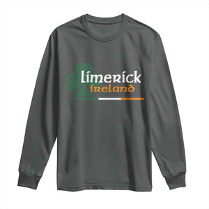 Limerick Ireland Long Sleeve Shirt Irish City Souvenir St Patricks Day Celtic Shamrock TS11 Dark Heather Print Your Wear