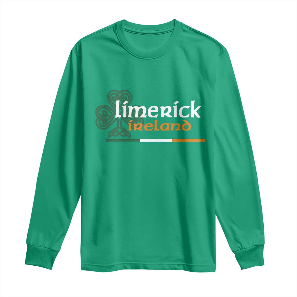 Limerick Ireland Long Sleeve Shirt Irish City Souvenir St Patricks Day Celtic Shamrock TS11 Irish Green Print Your Wear