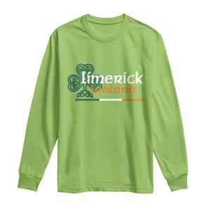 Limerick Ireland Long Sleeve Shirt Irish City Souvenir St Patricks Day Celtic Shamrock TS11 Lime Print Your Wear