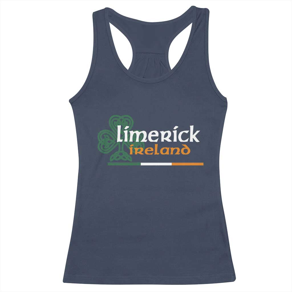 Limerick Ireland Racerback Tank Top Irish City Souvenir St Patricks Day Celtic Shamrock TS11 Navy Print Your Wear