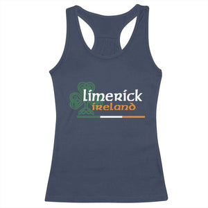Limerick Ireland Racerback Tank Top Irish City Souvenir St Patricks Day Celtic Shamrock TS11 Navy Print Your Wear