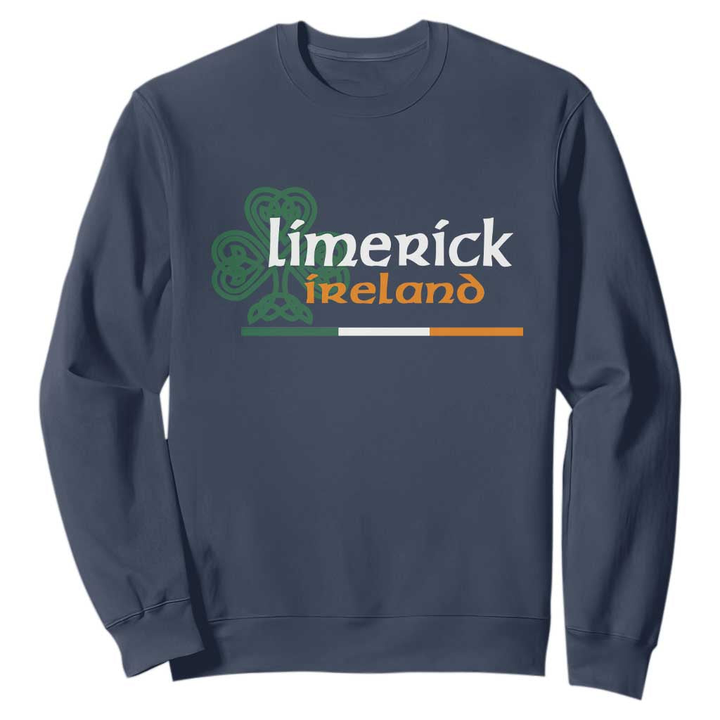 Limerick Ireland Sweatshirt Irish City Souvenir St Patricks Day Celtic Shamrock TS11 Navy Print Your Wear