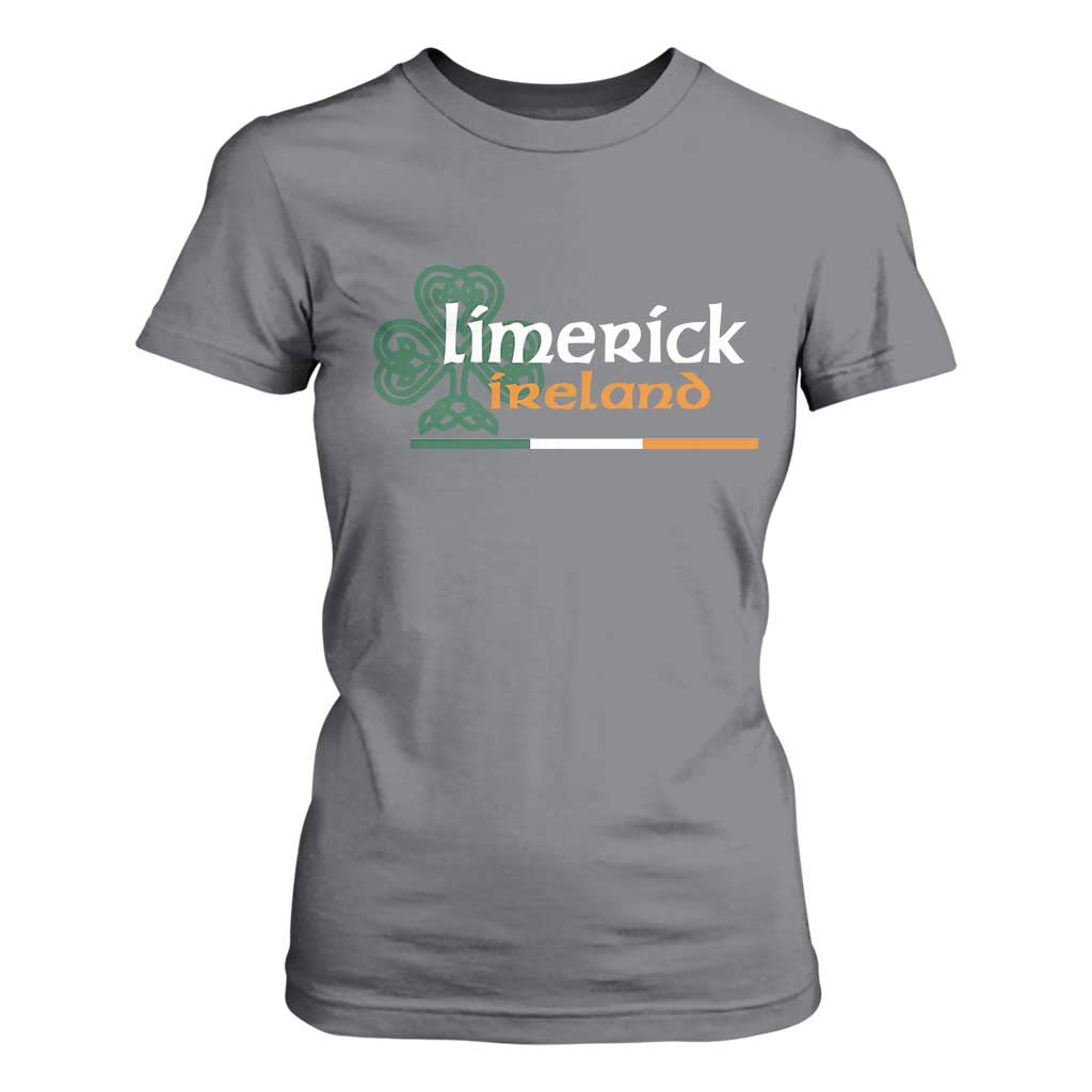 Limerick Ireland T Shirt For Women Irish City Souvenir St Patricks Day Celtic Shamrock TS11 Charcoal Print Your Wear