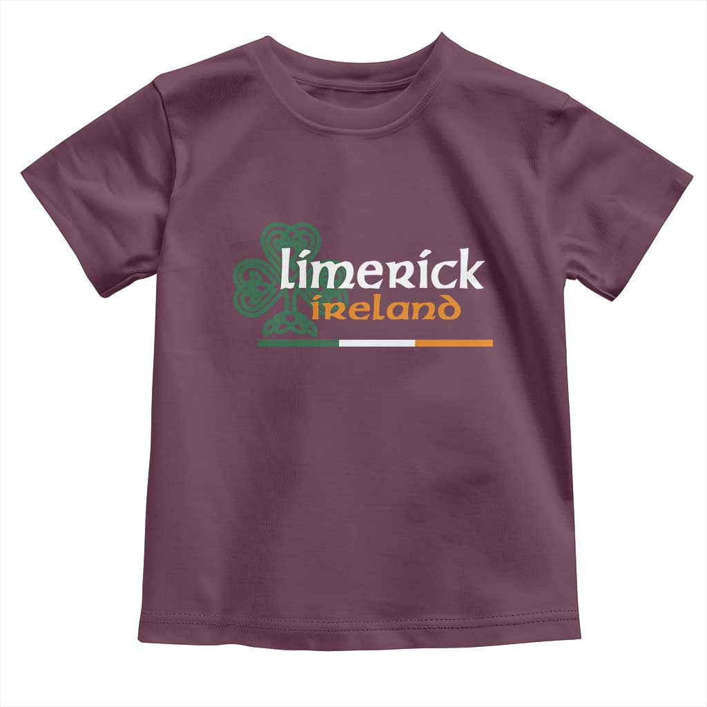 Limerick Ireland Toddler T Shirt Irish City Souvenir St Patricks Day Celtic Shamrock TS11 Maroon Print Your Wear