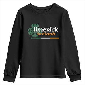Limerick Ireland Youth Sweatshirt Irish City Souvenir St Patricks Day Celtic Shamrock TS11 Black Print Your Wear