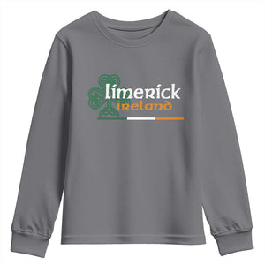 Limerick Ireland Youth Sweatshirt Irish City Souvenir St Patricks Day Celtic Shamrock TS11 Charcoal Print Your Wear