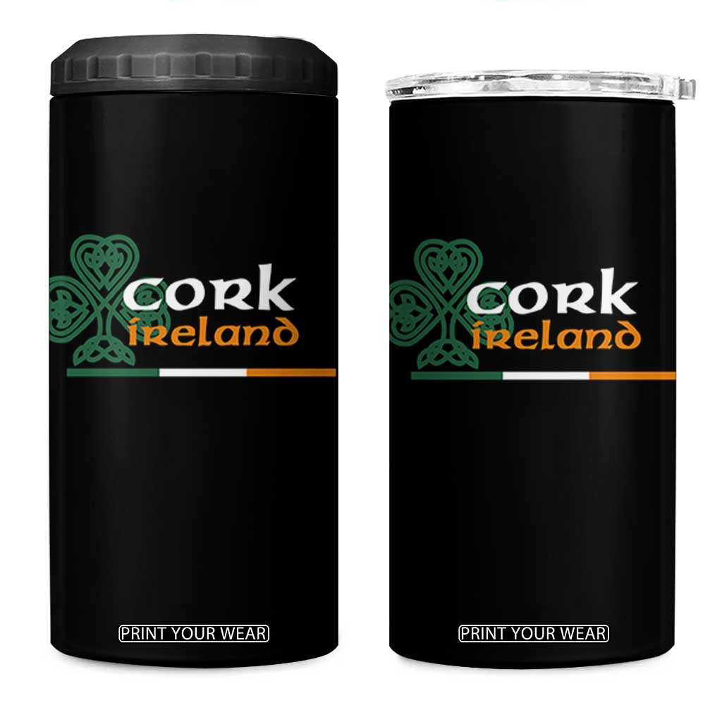 Cork Ireland 4 in 1 Can Cooler Tumbler Irish City Souvenir St Patricks Day Celtic Shamrock TS11 One Size: 16 oz Black Print Your Wear