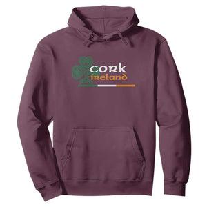 Cork Ireland Hoodie Irish City Souvenir St Patricks Day Celtic Shamrock TS11 Maroon Print Your Wear