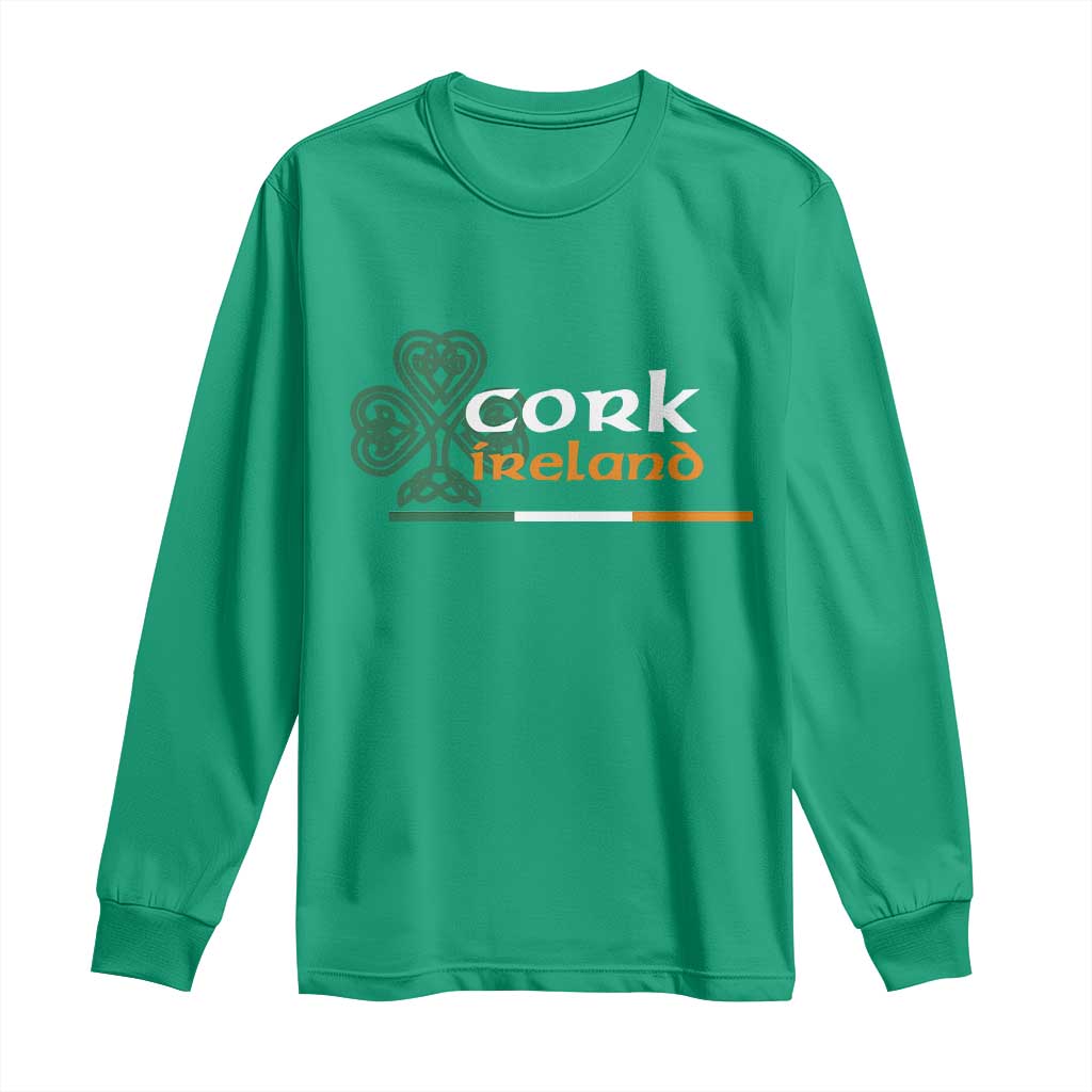 Cork Ireland Long Sleeve Shirt Irish City Souvenir St Patricks Day Celtic Shamrock TS11 Irish Green Print Your Wear