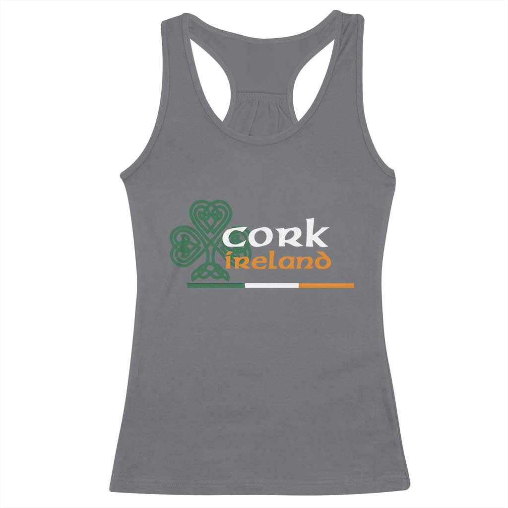 Cork Ireland Racerback Tank Top Irish City Souvenir St Patricks Day Celtic Shamrock TS11 Charcoal Print Your Wear