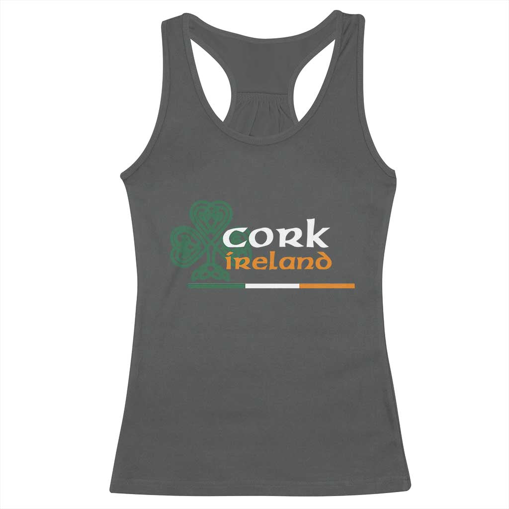 Cork Ireland Racerback Tank Top Irish City Souvenir St Patricks Day Celtic Shamrock TS11 Dark Heather Print Your Wear