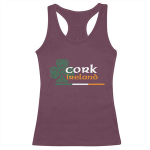 Cork Ireland Racerback Tank Top Irish City Souvenir St Patricks Day Celtic Shamrock TS11 Maroon Print Your Wear
