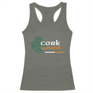 Cork Ireland Racerback Tank Top Irish City Souvenir St Patricks Day Celtic Shamrock TS11 Military Green Print Your Wear