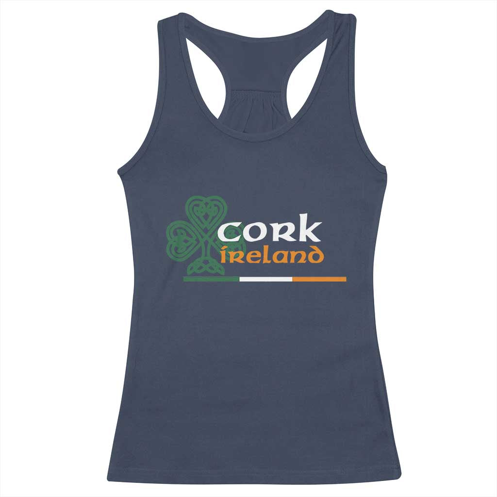 Cork Ireland Racerback Tank Top Irish City Souvenir St Patricks Day Celtic Shamrock TS11 Navy Print Your Wear