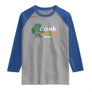 Cork Ireland Raglan Shirt Irish City Souvenir St Patricks Day Celtic Shamrock TS11 Sport Gray Royal Print Your Wear
