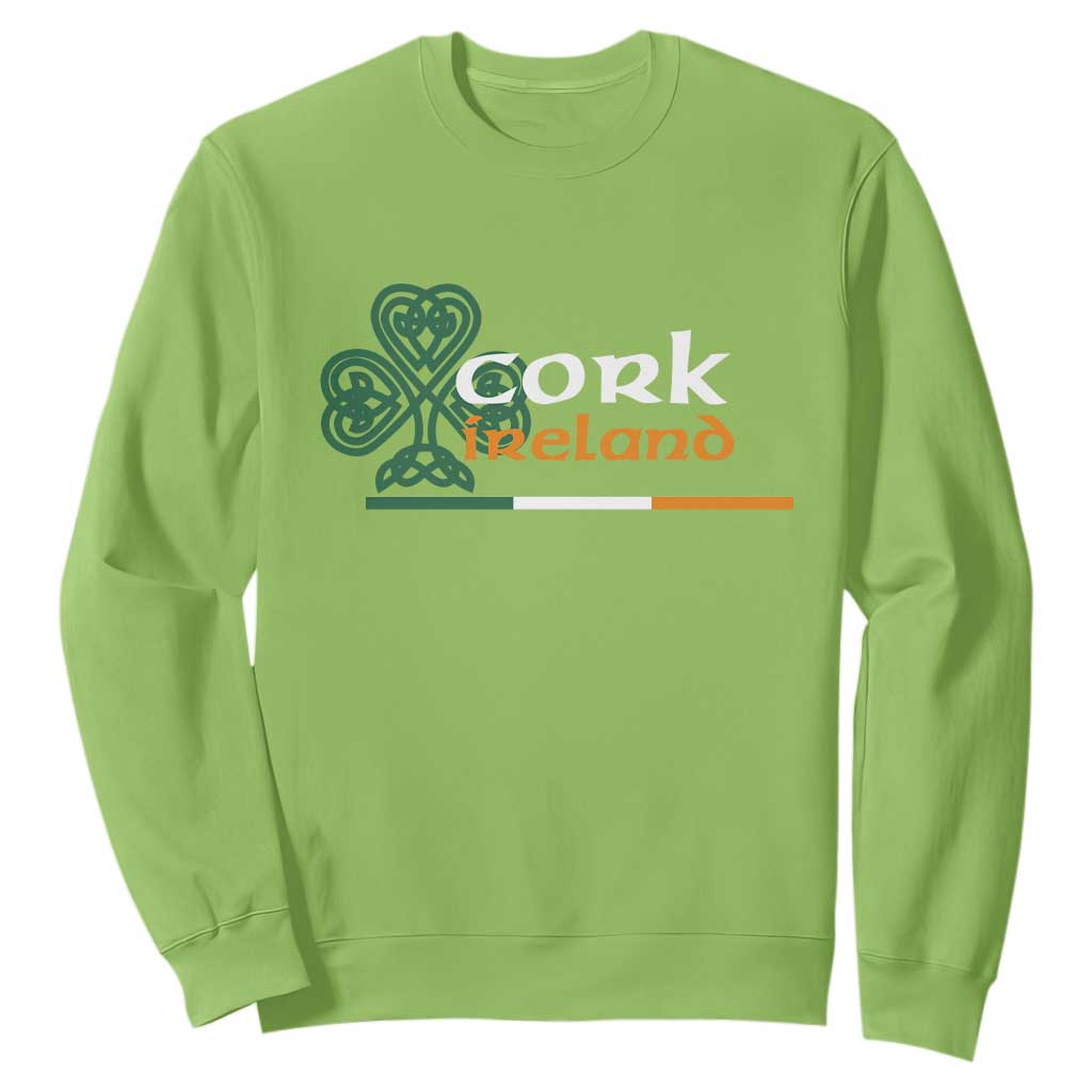 Cork Ireland Sweatshirt Irish City Souvenir St Patricks Day Celtic Shamrock TS11 Lime Print Your Wear