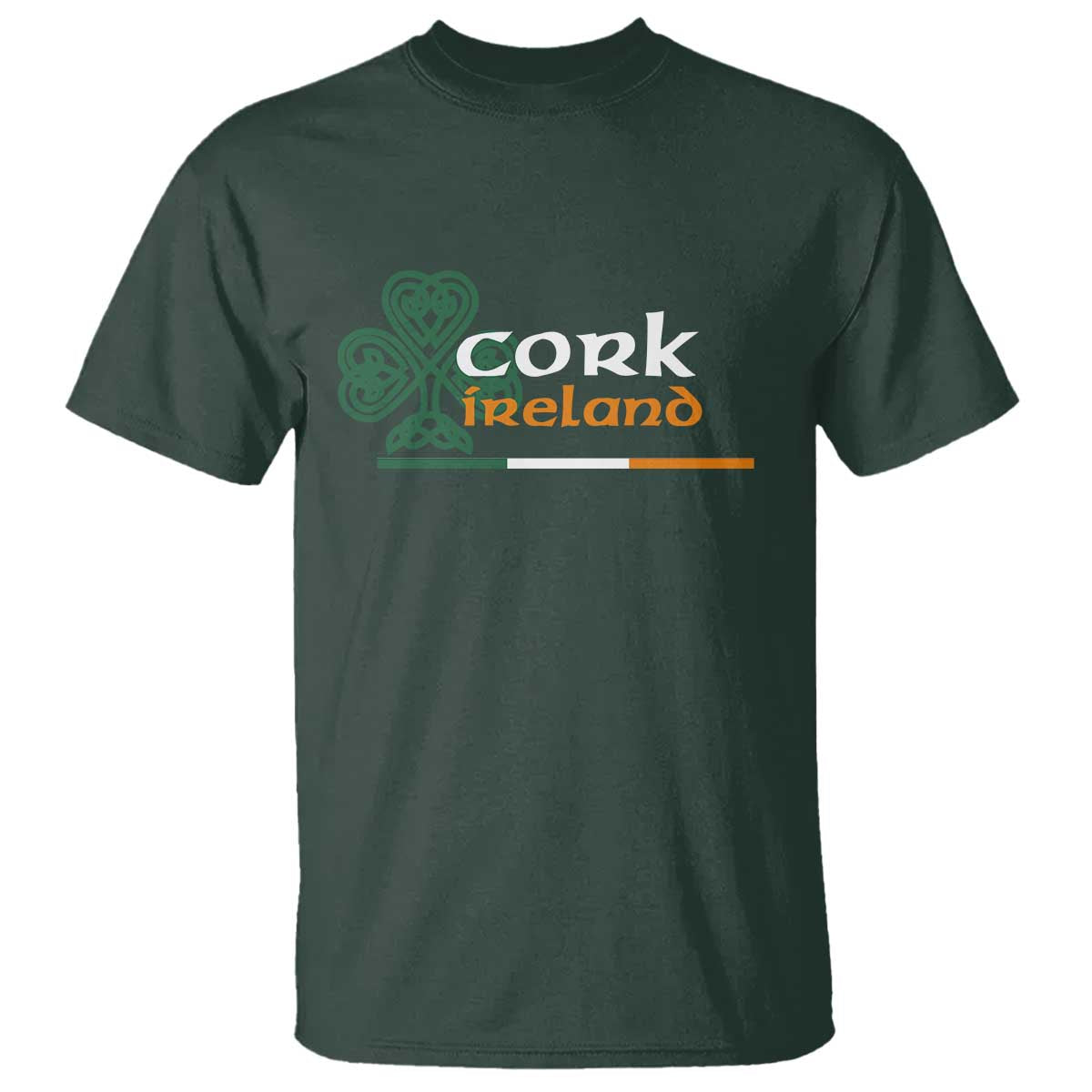 Cork Ireland T Shirt Irish City Souvenir St Patricks Day Celtic Shamrock TS11 Dark Forest Green Print Your Wear