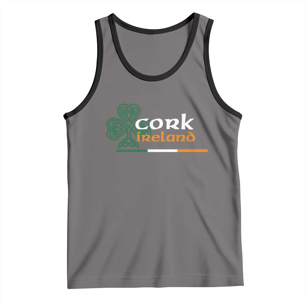 Cork Ireland Tank Top Irish City Souvenir St Patricks Day Celtic Shamrock TS11 Deep Heather Black Print Your Wear