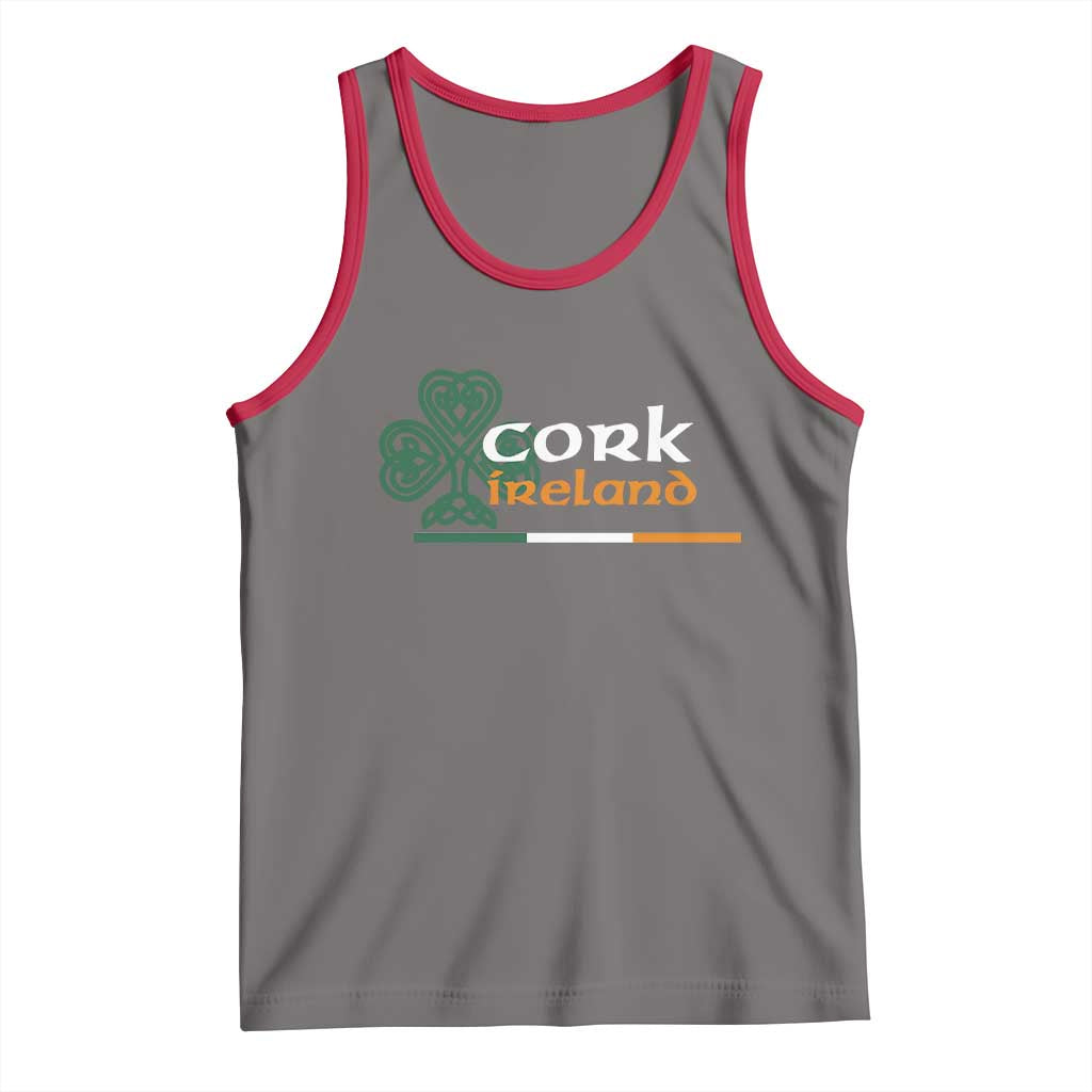 Cork Ireland Tank Top Irish City Souvenir St Patricks Day Celtic Shamrock TS11 Deep Heather Red Print Your Wear